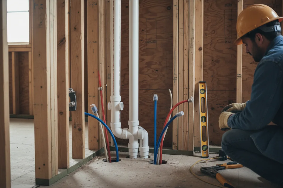 Drain and supply rough-in during Leak Detection in Warrenton